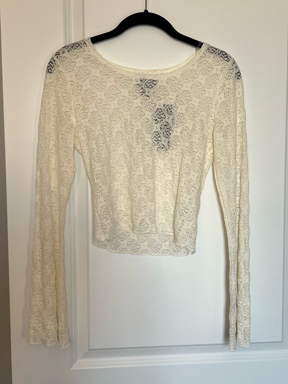 Lace Bell Sleeve Cropped Top NWT